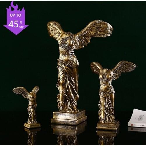 European Style Goddess of Victory Figure Sculpture Creative Resin Crafts Decoration Home Decoration Resin Figure Sculpture