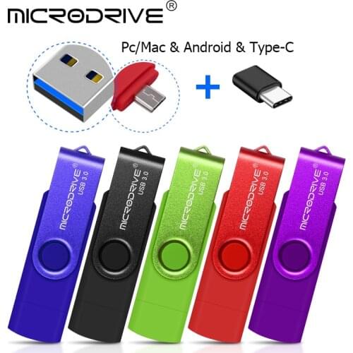 USB 3.0 Flash Drive 128GB 64GB 32GB 16GB Dual OTG Type-C Pen Drive High Speed Memory U Disk Micro 3-1 USB3.0 For Phone or PC