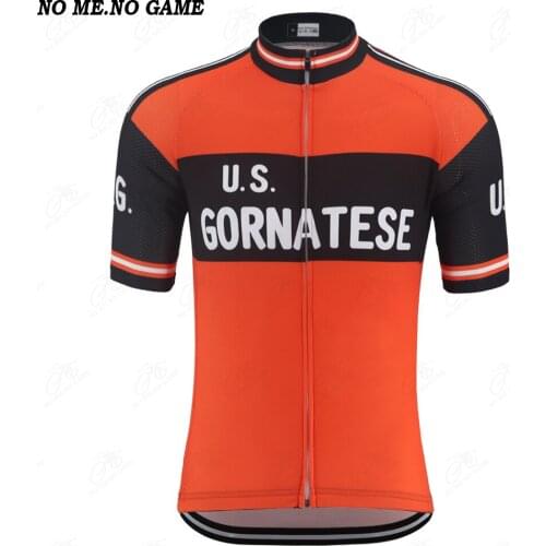 NO ME NO GAME Retro cycling jersey men summer road bicycle jersey short sleeve orange black mountain bike clothing