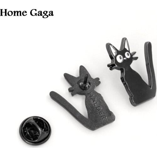 Homegaga cartoon girl black cat Zinc pins para backpack clothes medal bag shirt badges brooches for men women D1691