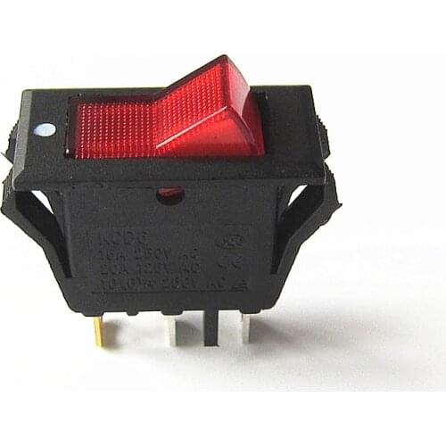 JOYING LIANG KCD6 Wide Edge V-shaped Button with Red Light 3 Pins ON/OFF 250V 10A Power Rocker Switch