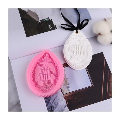 Birdcage Silicone Mold DIY Aromatherapy Plaster Pottery mould Cake Decorating Mould Candy Chocolate Making Tool