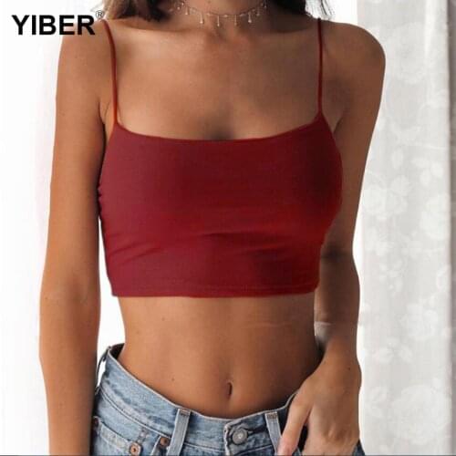 2020 Summer Women Crop Top Sexy Solid Camis Women Casual Tank Top Sleeveless Vest T-Shirt Female Women Clothing