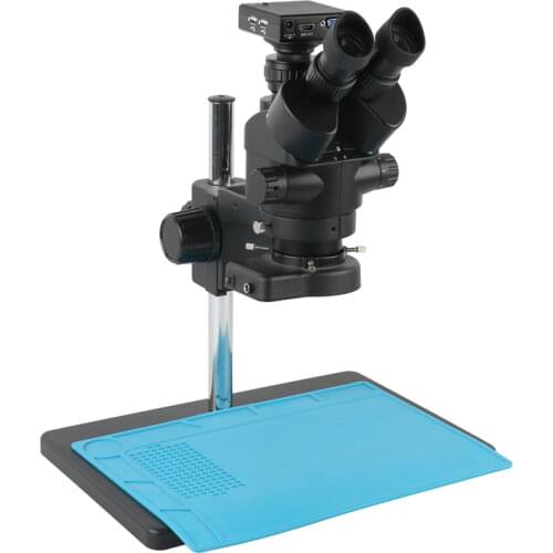 7X-45X Zoom Simul-focal Trinocular Stereo Microscope HD 1080P HDMI/VGA Microscope Camera Measurement Electronic Magnifier