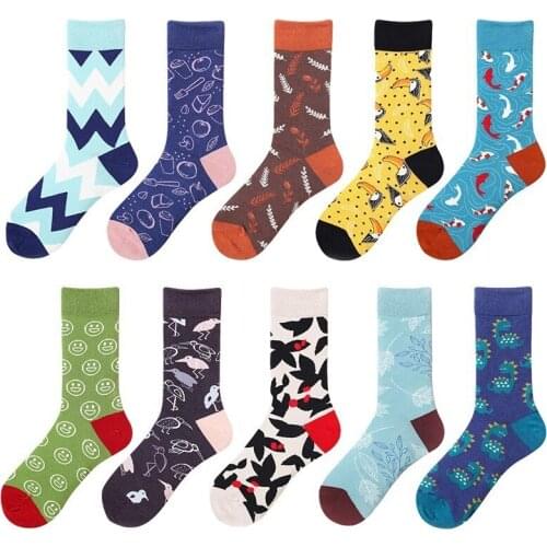 PEONFLY Women Socks Japanese Cotton Colorful Cartoon Cute Funny Happy Socks Lovers Kawaii Smile Dinosaur Couples Socks Femme
