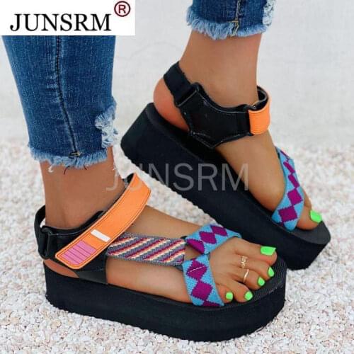 2021 Brand New Womens Platform Gladiator Sandals Ladies Mixed Colors Wedges Sandals Summer Women Zapatos De Mujer Plataforma