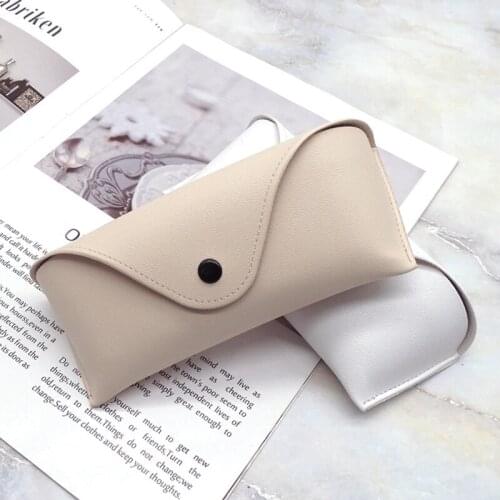Durable Leather Eye Glasses Sunglasses Shell Hard Case Convenient Lightweight Protector Box Solid Color Pouch Bag Easy To Carry