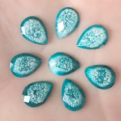 New 60pcs 10*14 mm water droplet shape of the peacocks bud resin stone, flat back rhinestone buttons wedding scrapbook