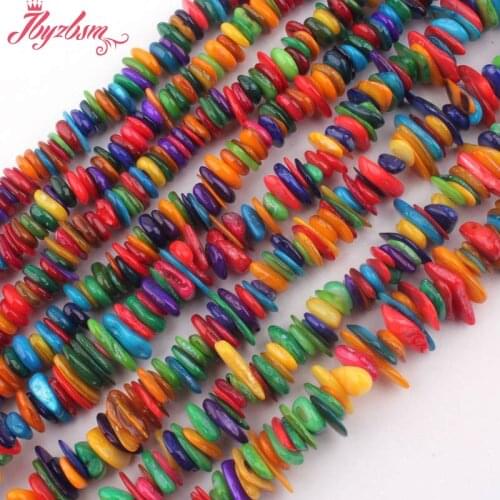 2x6-3x10mm Irregular Shape Multicolor Shell Beads Nautral Stone Beads For DIY Necklace Bracelet Jewelry Making 34" Free Shipping