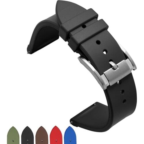 20mm 22mm Fluorine Rubber Watch Strap Sport Waterproof Diving Wrist Band Bracelet Belt for Huawei Watch GT 2 for Seiko for Omega