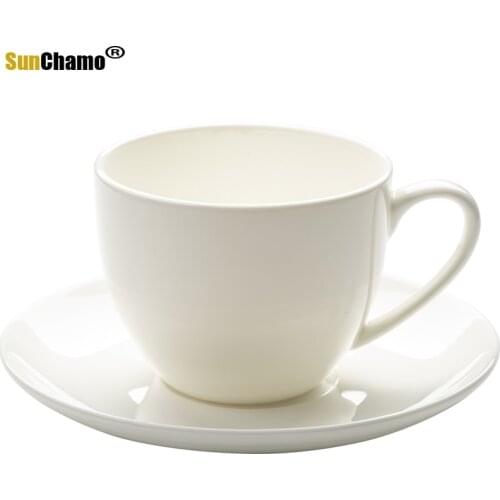 Luxury Porcelain European Coffee Cup Set White Small Bone China High Tea Cup with Saucer Xicara De Cafe Home Drinkware 50CC