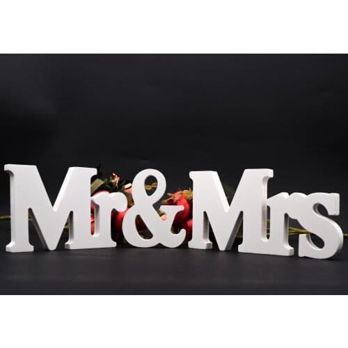 Wedding Decorations Marriage Decor Mr & Mrs Birthday Party Decorations White Letters Wedding Sign Hot