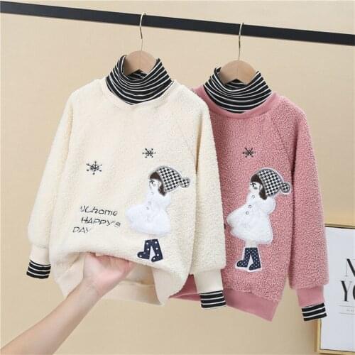 Boys' Girls' Hoodies Sweatshirts Babys Kids Outwear 2021 Casual Plus Velvet Thicken Winter Autumn Top Cotton Childrens Clothin