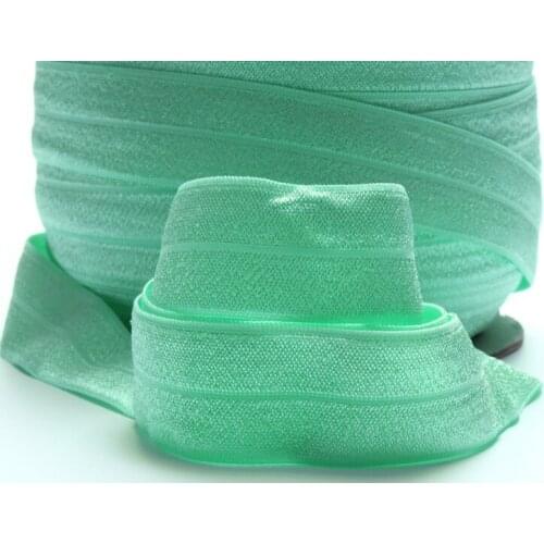 High quality 1 inch fold over elastic, #513 pastel green foe elastic ribbon for wholesale in 100 yards