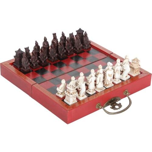 Xi'an Terracotta Warriors Wooden Chess Set Handcrafted Vintage Board Game