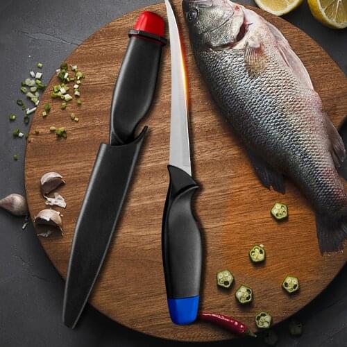XYj 6 Inch Fishing Fillet Knife Kitchen Cooking Tool Stainless Steel Cooking Knife Outdoor Camping Accessory Tool With Sheath