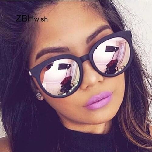 Cat Eye Pink Sunglasses Women Shades Mirror Square Sunglasses Female Luxury Coating Fashion Brand Cateye Glasses Oculos De Sol