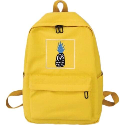 5PCS / LOT Women Backpack for Teenagers Girls School Bag Student Cute Pineapple Strawberry Printing Backpack Travel Big hot sale