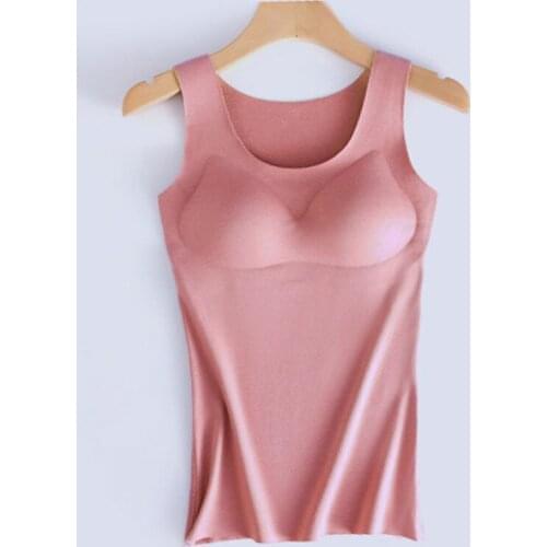 Women 2021 Autumn Winter Fashion Thickened Warm Vest Tops Female Underwear Tank Tops Ladies Slim Bra Sleeveless Tops E78