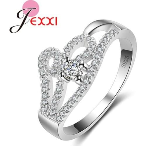 S925 Sterling Silver Ring Women Fashion Finger Ring Mystic Shape with Full CZ Crystal Women Female Best Jewelry Gift