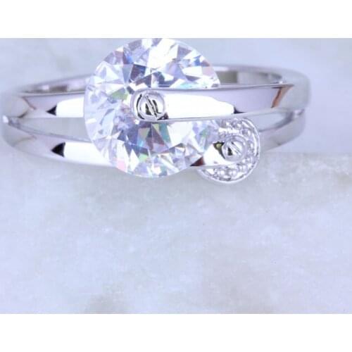 Love Monologue Sparkling White Cubic Zirconia Silver Color Rings for Women X0203 Size 6/7/8/9/10 Fast Shipping & Jewelry Bag