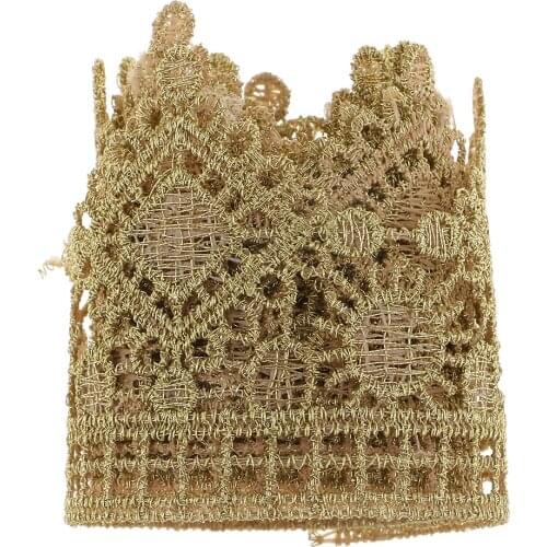 1 Yard Golden Metallic Embroidery Lace Trim Sewing Supplies DIY Crafts