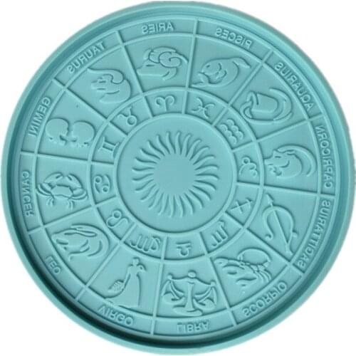 12 Constellation Divination Tray Epoxy Resin Mold Table Decoration Astrology Board Silicone Mould DIY Coaster Mould