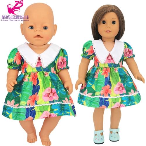18inch girl doll floral dress 17 inch baby doll retro dress child girl toys doll clothes