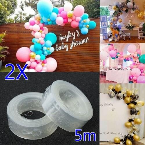 2pcs 5M Balloon Chain Ribbon Dot Wedding Party Birthday Background Decoration Balloon Chain Arch Balloon Supplies