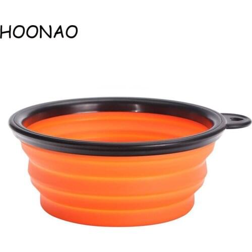 HOONAO 2pcs Collapsible Travel Silicone Dog Bowl With Carabiner Food Grade Approved Portable Feeding Water Travel Bowl for Pet