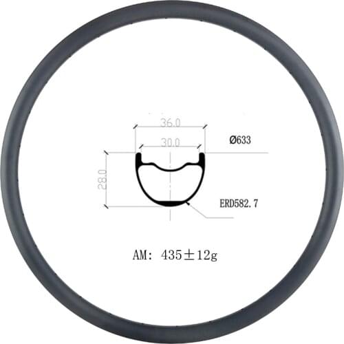 29er MTB AM Enduro 36mm x 28mm tubeless hookless carbon rim 28 32 36 holes 29 inch all mountain bike rim UD 3K 12K matte glossy