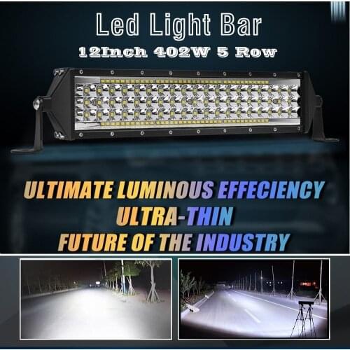 5Row 12 Inch 134LED 402W LED Light Bar 4x4 off road lights Driving Led Work Light led bar 12V 24v for Tractor Boat Truck SUV ATV