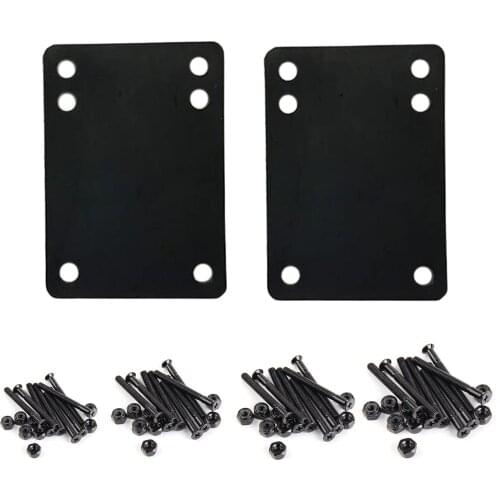 8pcs Carbon Steel Skateboard Truck Screws 1.5/1.75/2/2.5'' Longboard Bolts Nuts Cruiser Skate Board Riser Shock Pads