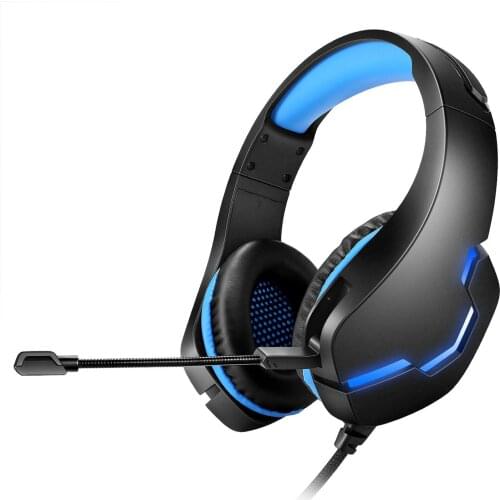 J10 Gaming Headset Headphone with Microphone Earmuffs LED Light Surround Sound