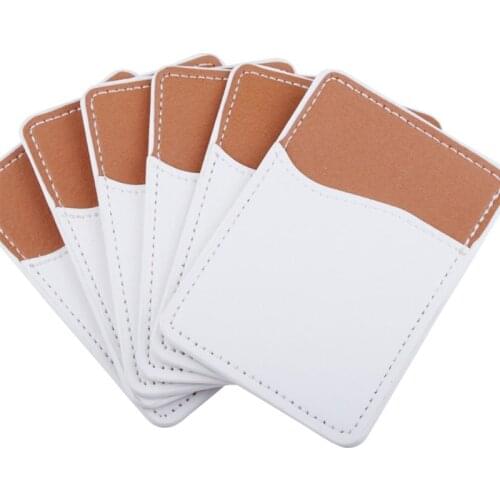Imitation Leather Cell Phone Card Pocket Holder with Adhesive Sticker DIY ID Credit Card Wallet Mobile Phone Case Pouch