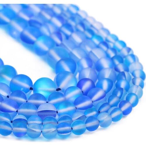 6/8/10MM Matte Blue Labradorite Natural Stone Shimmer Spacer Round Loose Beads For DIY Jewelry Making Bracelet Accessories