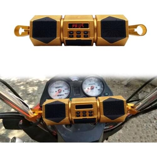 Motorcycle MP3 Player Handlebar Speaker Bluetooth Music FM Radio Waterproof Adjustable Bracket Bike Audio Stereo 12V