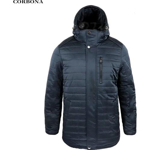 CORBONA 2021 New Winter Windproof Keep Warm Mens Cotton Lining Jacket 100% Real Mink Fur Collar Multi Pocket Male Parka Coat