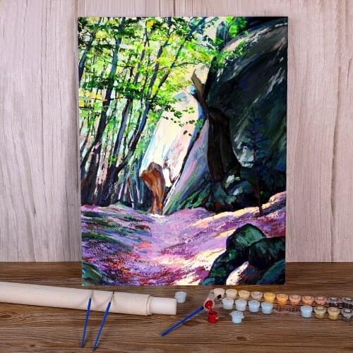 Landscape The Rock Coloring By Numbers Painting Complete Kit Oil Paints 40*50 Painting On Canvas Decorative Wholesale