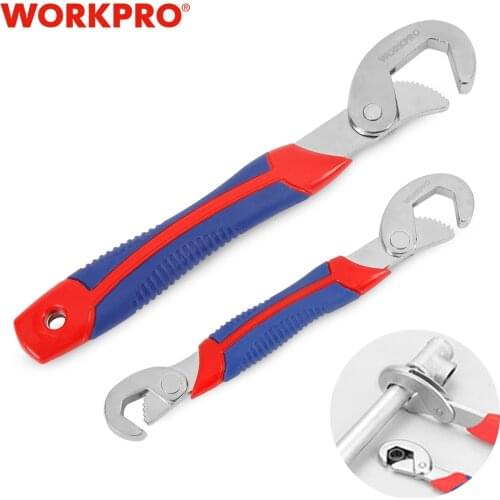 WORKPRO Adjustable Wrench Spanner Set Multi-Function Universal Quick Snap Soft Grip