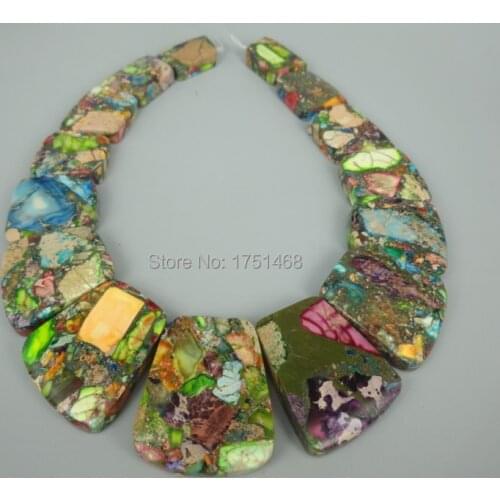 Newest Beautiful Trendy Colorful Gift Sea Ocean Sediment Stone Slice Beads Top Drilled Slab Shape Accessories Jewelry Making