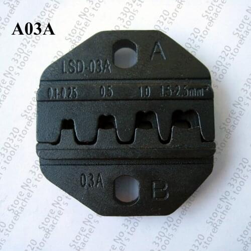 A03A crimping tool dies for open barrel terminals