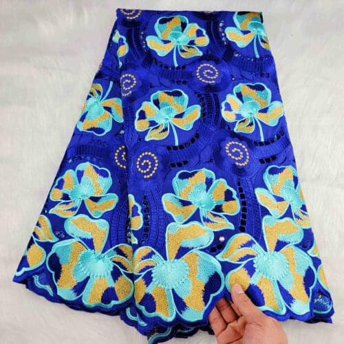 Top Quality Dubai Fabrics 100%Cotton Swiss Voile Lace In Switzerland African Swiss Cotton Lace African Brocade Fabric 5 Yards