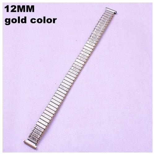 Wholesale 10pcs/lots High quality 12MM gold color stainless steel Watch Bands elasticity watch strap -5138