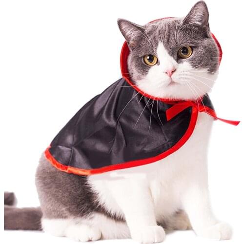 2019 New Halloween Pet Dog Costumes Pet Cloak Cat Cape with Hat Cute Fancy Dress Up Halloween Pet Dog Cat Costume