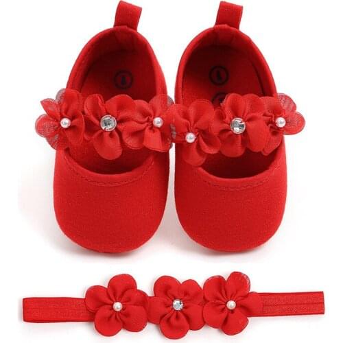 0-12M Baby First Walker Shoes Kids Girls Baby Party Ballerina Shoes Infant 3D Flower Rhinestone Casual Shoes