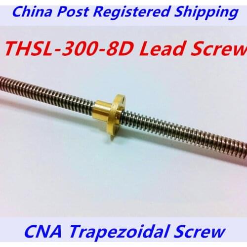 RepRap 3D Printer THSL-300-8D diy T-type stepper motor Lead Screw Dia 8MM Thread 8mm Length 300mm with Copper Nut