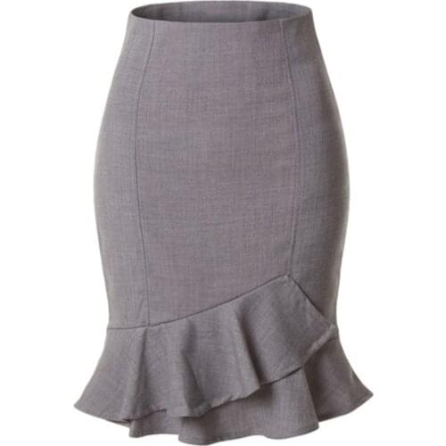 Mermaid Skirt Office Lady WomenS Black High Waist Solid Ruffle Party Womens Mini Skirts 2020 Spring Autumn Skirts Women