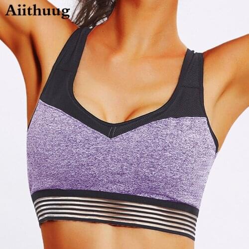 Aiithuug Sports Bras - Racerback Wirefree Padded Comfort Workout Bras for Yoga Fitness Padded Strappy Sports Bra Yoga Fitness