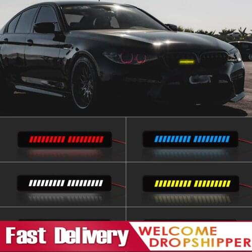3D Car LED Decorative Light Day/Night Time Running Lamp Exterior Accessories Car Decoration Lamp Auto Front Grille Light Beacon